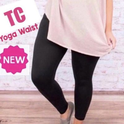 NEW TC Women Solid Black Legging YOGA WAIST (Feel Soft as Lularoe)